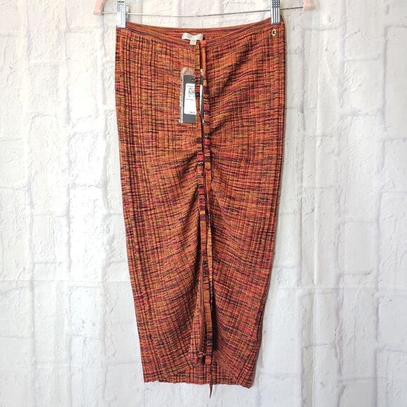 GUESS Cinched Front Anika Ribbed Bodycon Skirt Small - Picture 5 of 12